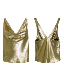 Cynthia Rowley Shimmering Siren Top GREEN Discount