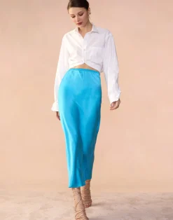 Cynthia Rowley Sienna Silk Skirt BLUE Online