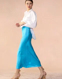 Cynthia Rowley Sienna Silk Skirt BLUE Online