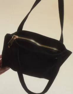 Cynthia Rowley Sleek Suede Tote BLACK Best