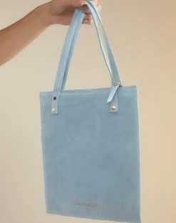 Cynthia Rowley Sleek Suede Tote BLUE Best
