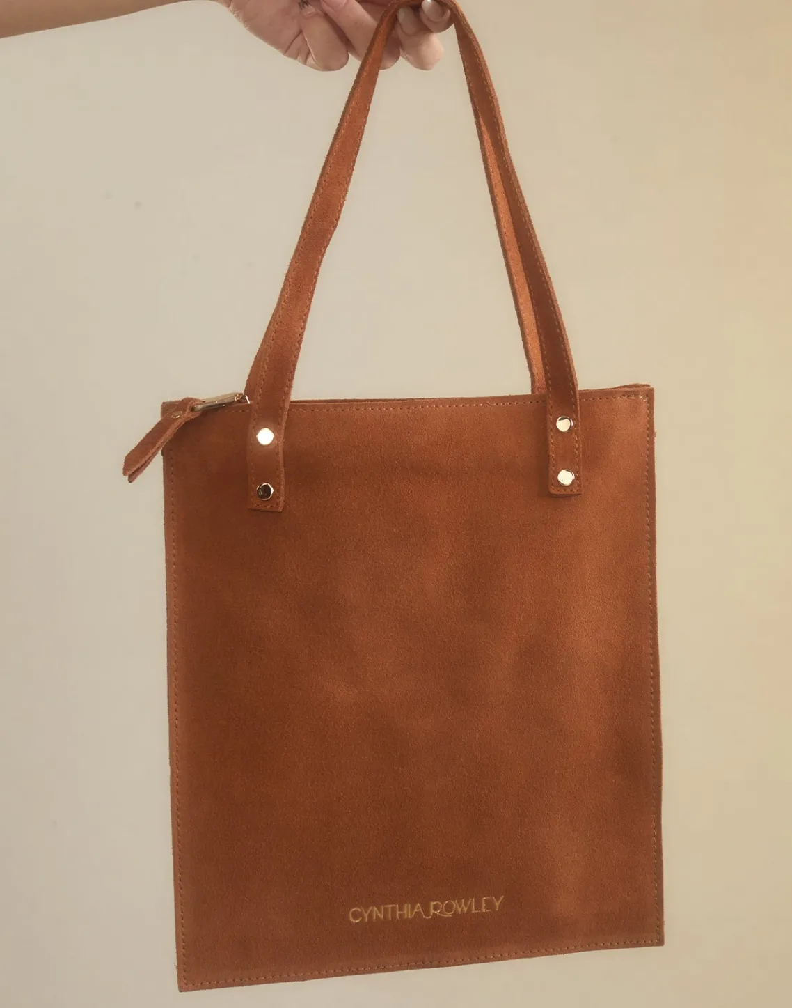 Cynthia Rowley Sleek Suede Tote BROWN Clearance