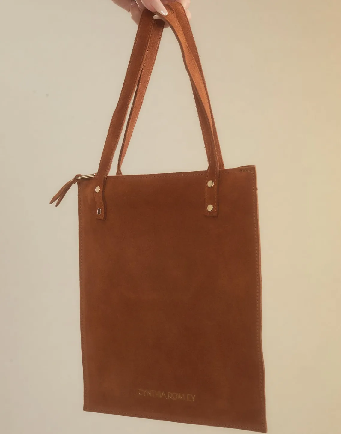 Cynthia Rowley Sleek Suede Tote BROWN Clearance