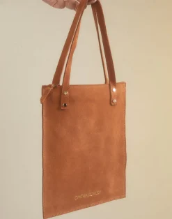 Cynthia Rowley Sleek Suede Tote BROWN Clearance