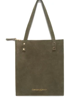 Cynthia Rowley Sleek Suede Tote DRKGR Online