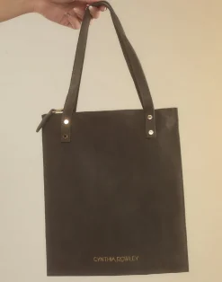 Cynthia Rowley Sleek Suede Tote DRKGR Online