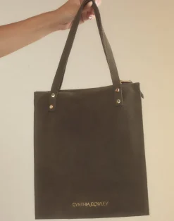 Cynthia Rowley Sleek Suede Tote DRKGR Online