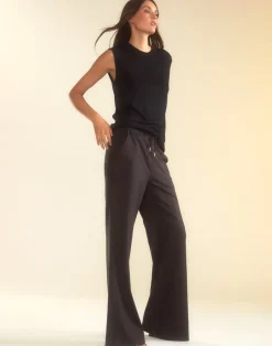 Cynthia Rowley Sleek Ultrasuede Lounge Pant BLACK Fashion