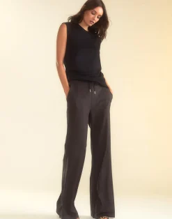 Cynthia Rowley Sleek Ultrasuede Lounge Pant BLACK Fashion