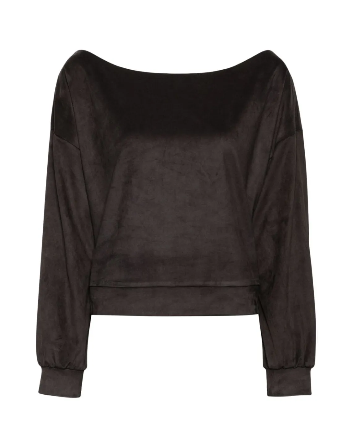 Cynthia Rowley Sleek Ultrasuede Pullover BLACK Discount