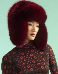 Cynthia Rowley Snow Bunny Trapper Hat BRGDY Discount