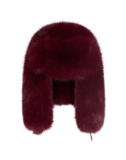 Cynthia Rowley Snow Bunny Trapper Hat BRGDY Discount
