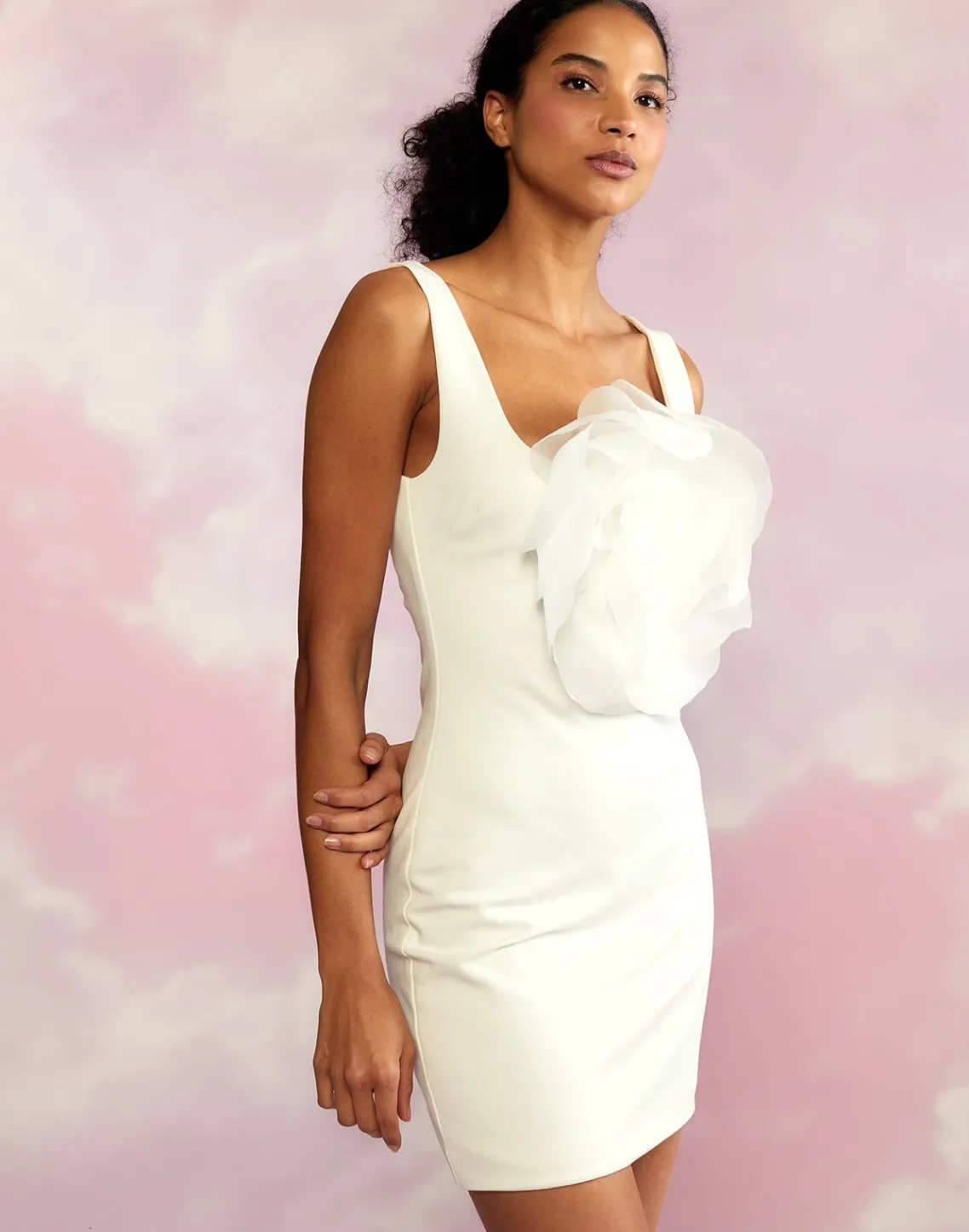 Cynthia Rowley Sofia Organza Flower Dress White Online