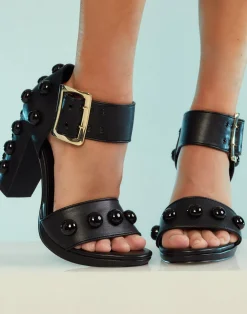 Cynthia Rowley Studded Heels BLACK Fashion