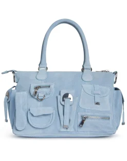 Cynthia Rowley Suede Cargo Pocket Shoulder Bag DNMBLU Online