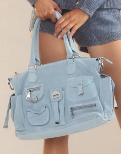 Cynthia Rowley Suede Cargo Pocket Shoulder Bag DNMBLU Online