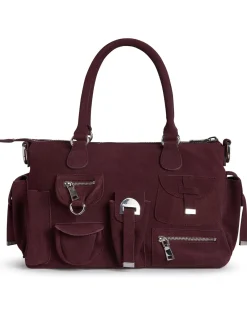 Cynthia Rowley Suede Cargo Pocket Shoulder Bag OXBLD Outlet