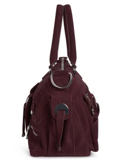 Cynthia Rowley Suede Cargo Pocket Shoulder Bag OXBLD Outlet