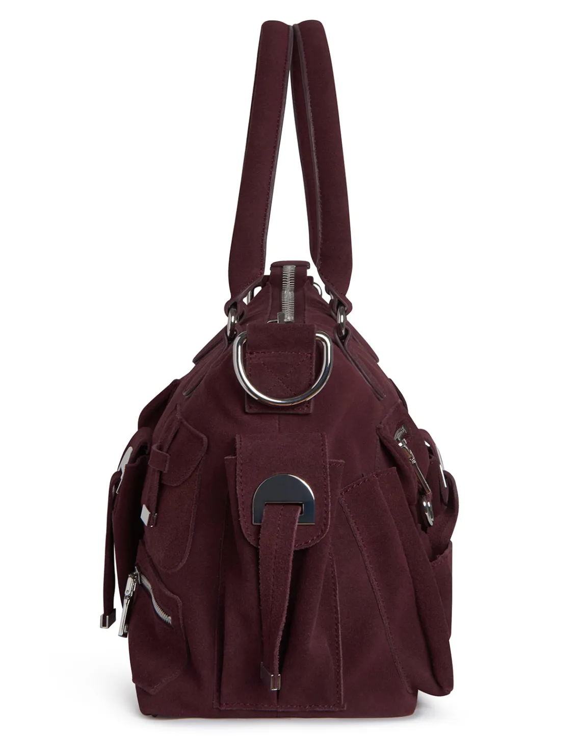 Cynthia Rowley Suede Cargo Pocket Shoulder Bag OXBLD Outlet