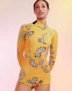 Cynthia Rowley Sunrise Paisley Wetsuit GLDPSL Best