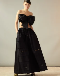 Cynthia Rowley Taffeta Cargo Skirt BLACK Outlet