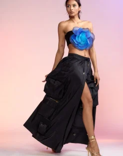 Cynthia Rowley Taffeta Cargo Skirt BLACK Outlet