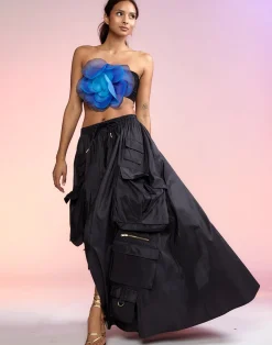 Cynthia Rowley Taffeta Cargo Skirt BLACK Outlet