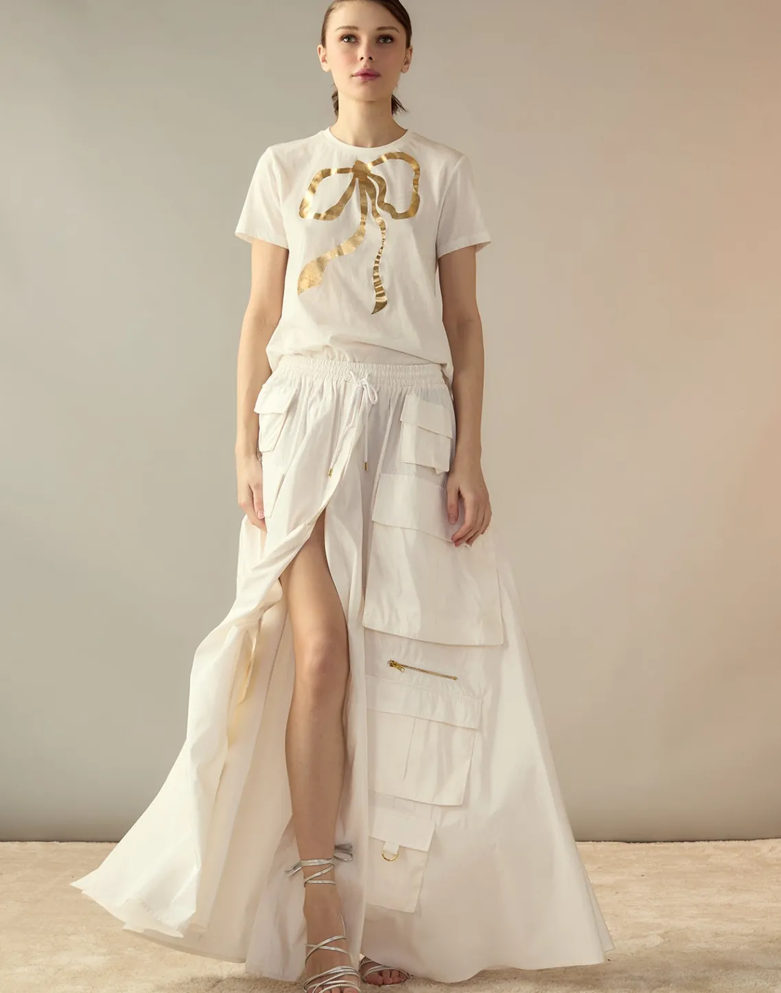 Cynthia Rowley Taffeta Cargo Skirt White Fashion