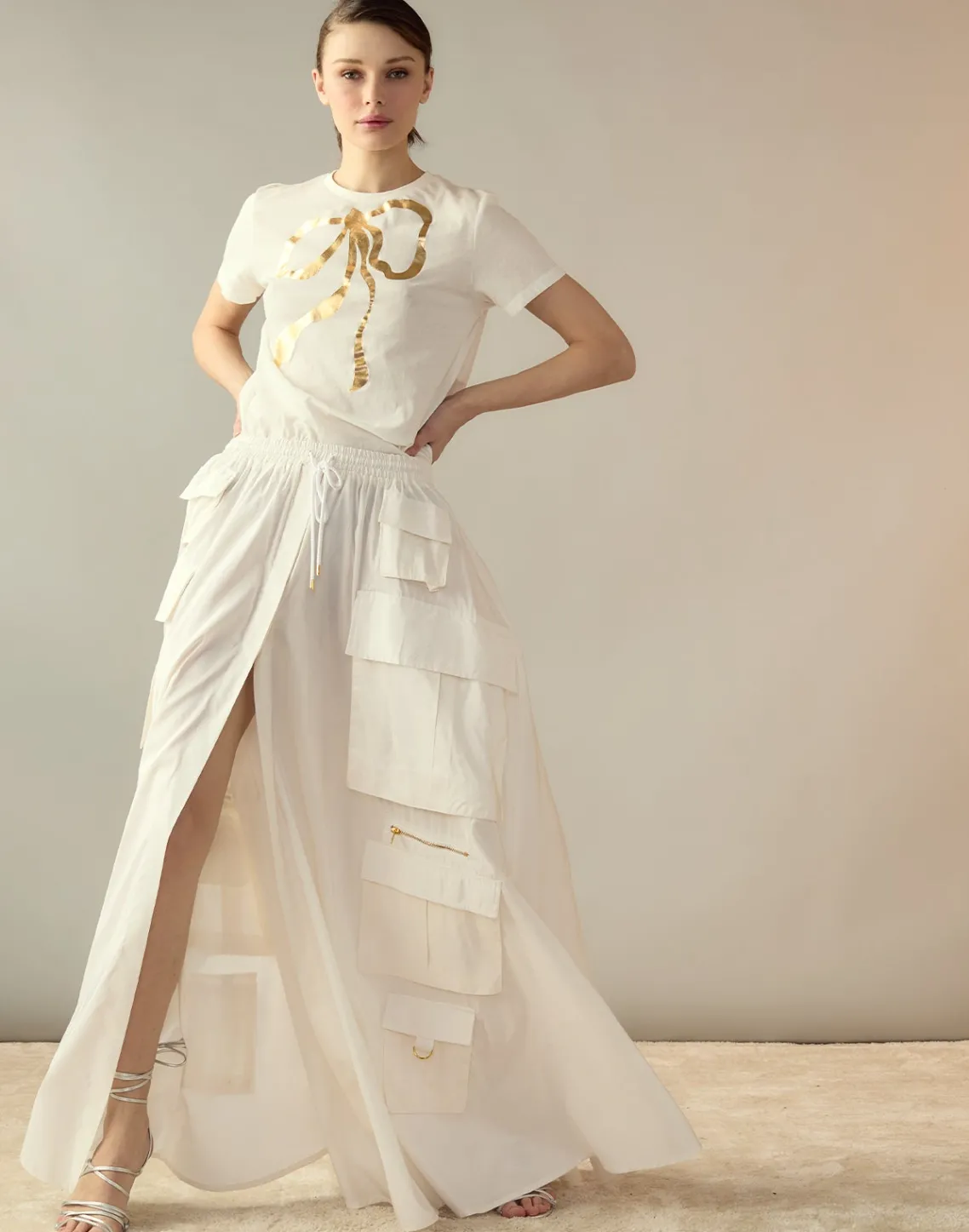 Cynthia Rowley Taffeta Cargo Skirt White Fashion