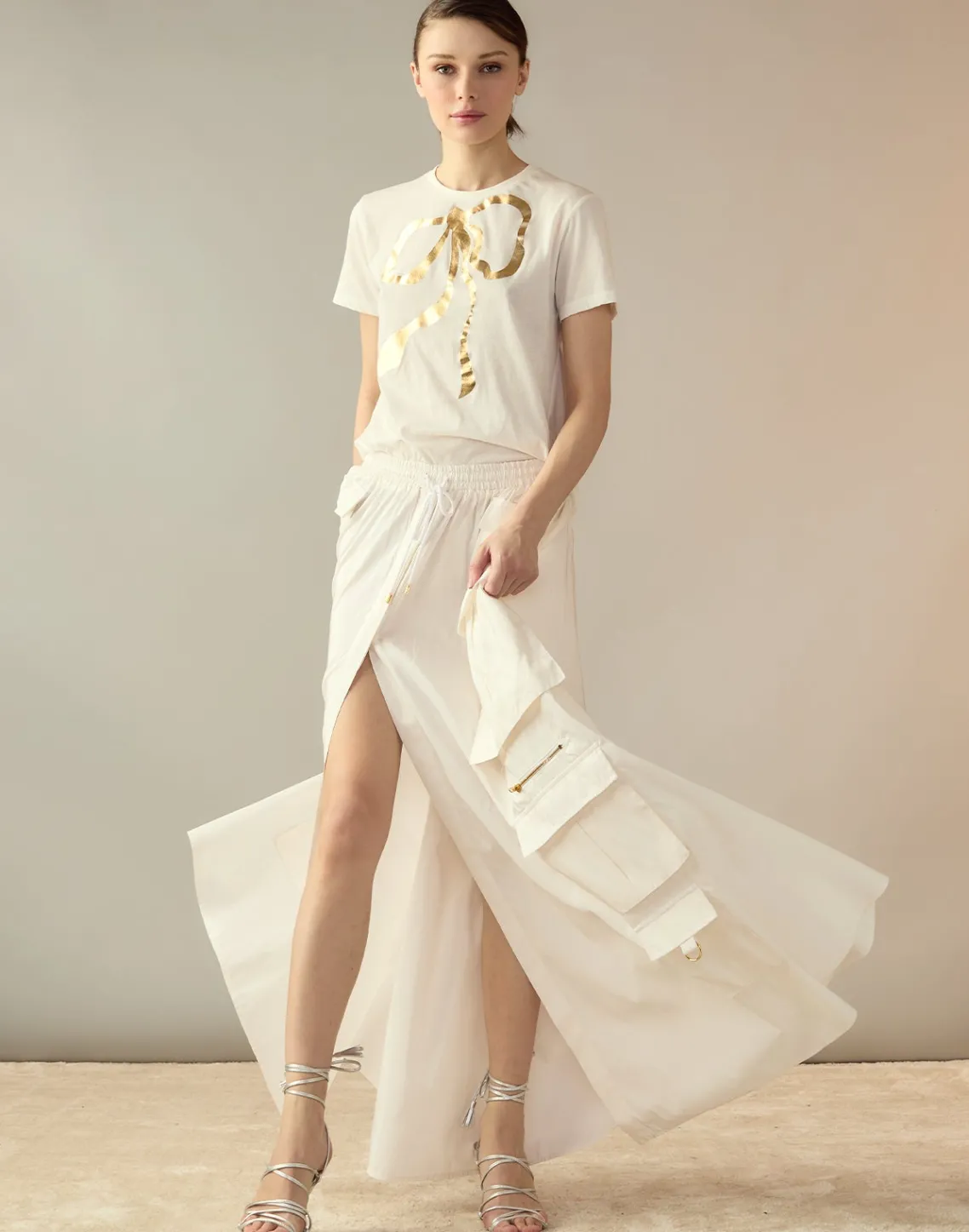 Cynthia Rowley Taffeta Cargo Skirt White Fashion