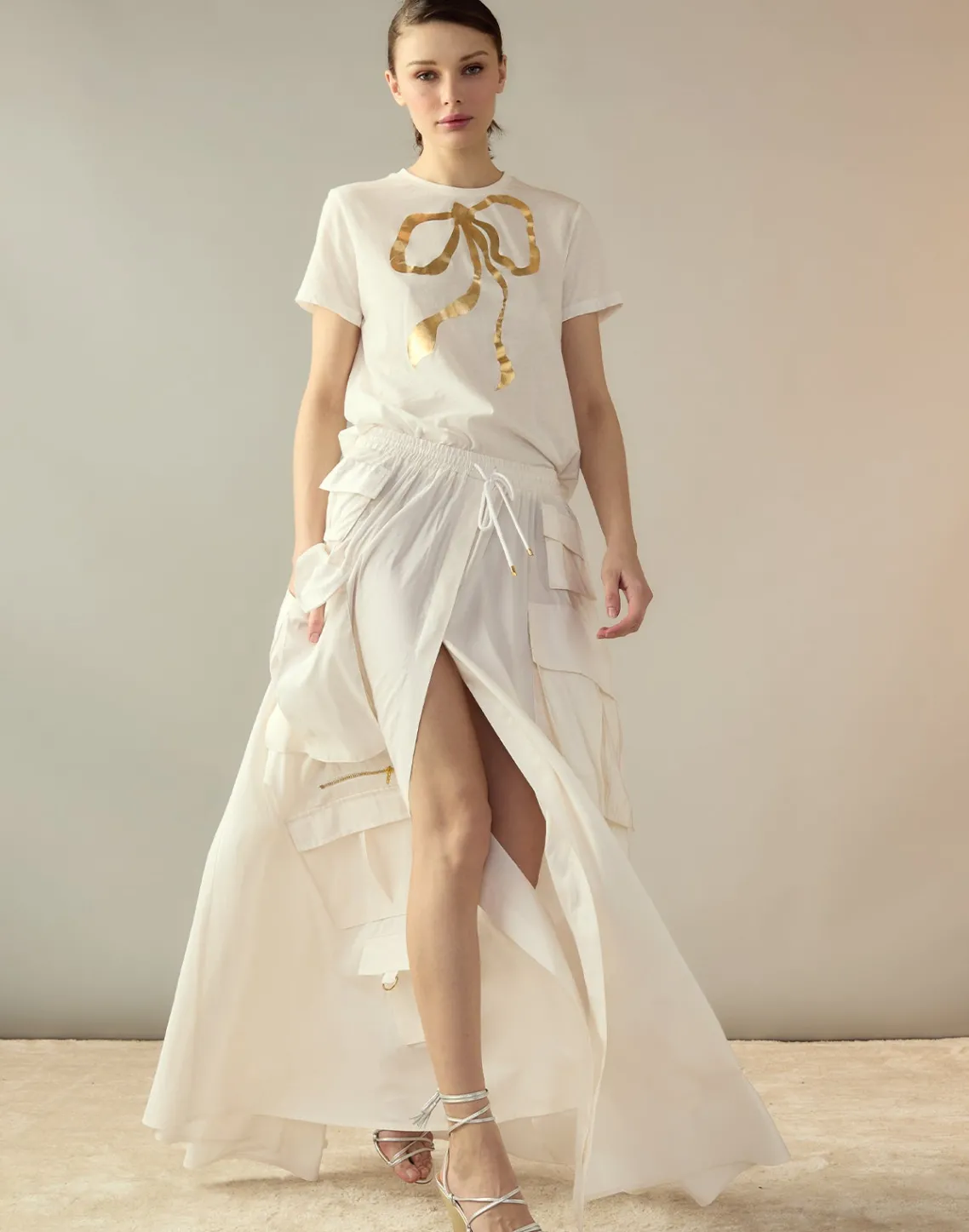 Cynthia Rowley Taffeta Cargo Skirt White Fashion