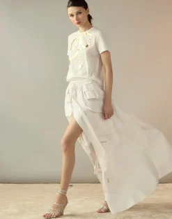 Cynthia Rowley Taffeta Cargo Skirt White Fashion