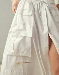 Cynthia Rowley Taffeta Cargo Skirt White Fashion