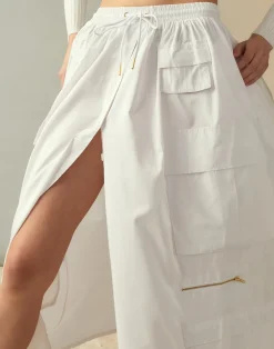 Cynthia Rowley Taffeta Cargo Skirt White Fashion