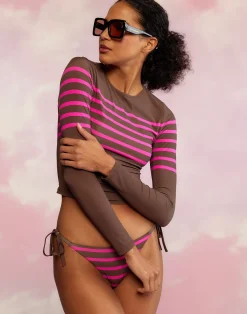 Cynthia Rowley Taylor Rashguard BRWPNK Outlet