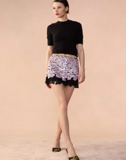 Cynthia Rowley The Cosmo Sequin Skirt BLKPNK Clearance