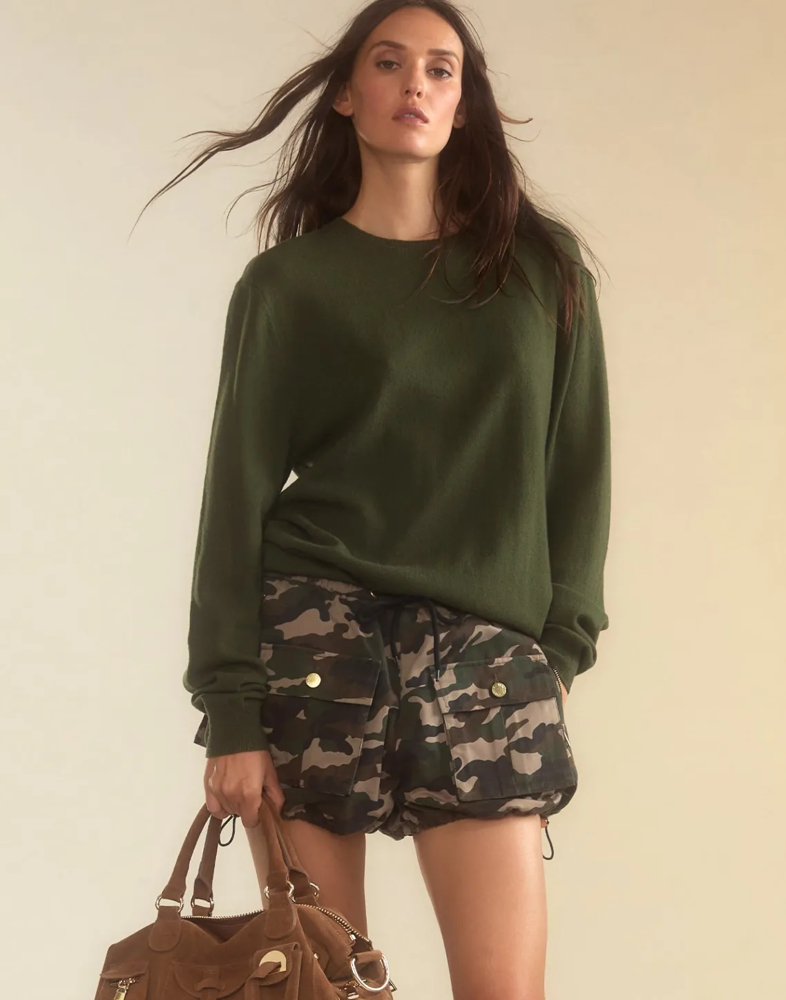 Cynthia Rowley Undercover Cargo Shorts GRNCAM Best