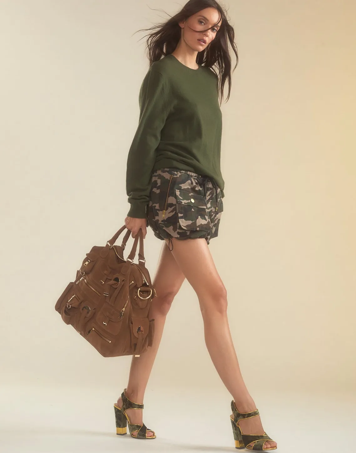 Cynthia Rowley Undercover Cargo Shorts GRNCAM Best