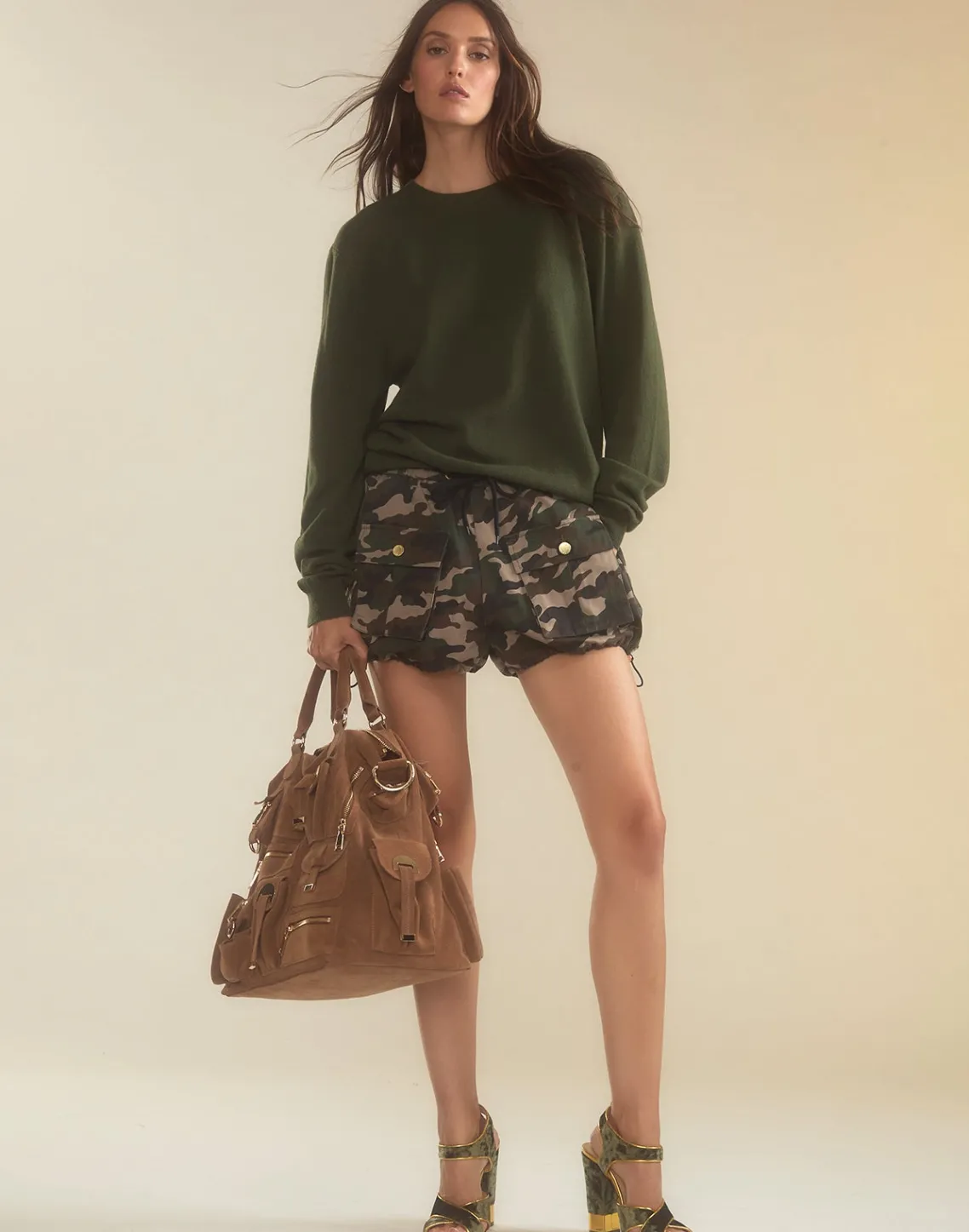 Cynthia Rowley Undercover Cargo Shorts GRNCAM Best