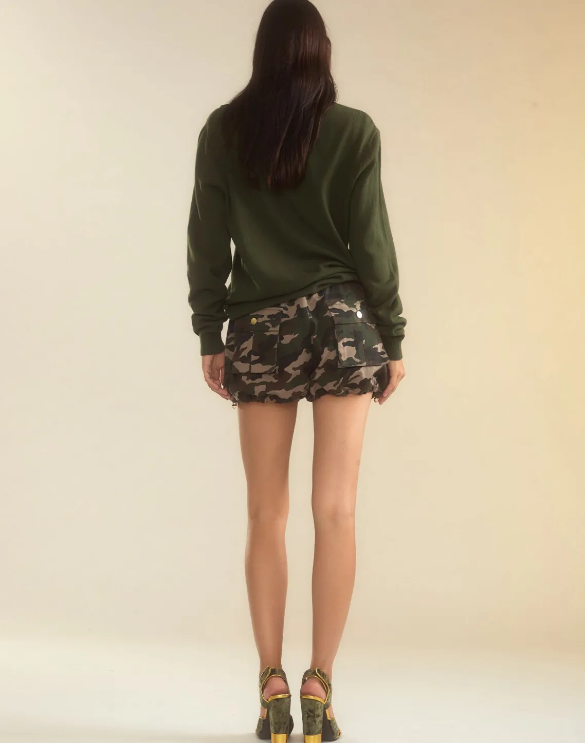 Cynthia Rowley Undercover Cargo Shorts GRNCAM Best