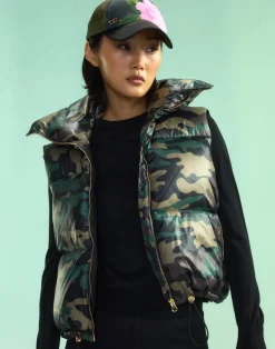 Cynthia Rowley Undercover Puffer Vest GRNCAM Fashion
