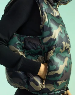 Cynthia Rowley Undercover Puffer Vest GRNCAM Fashion