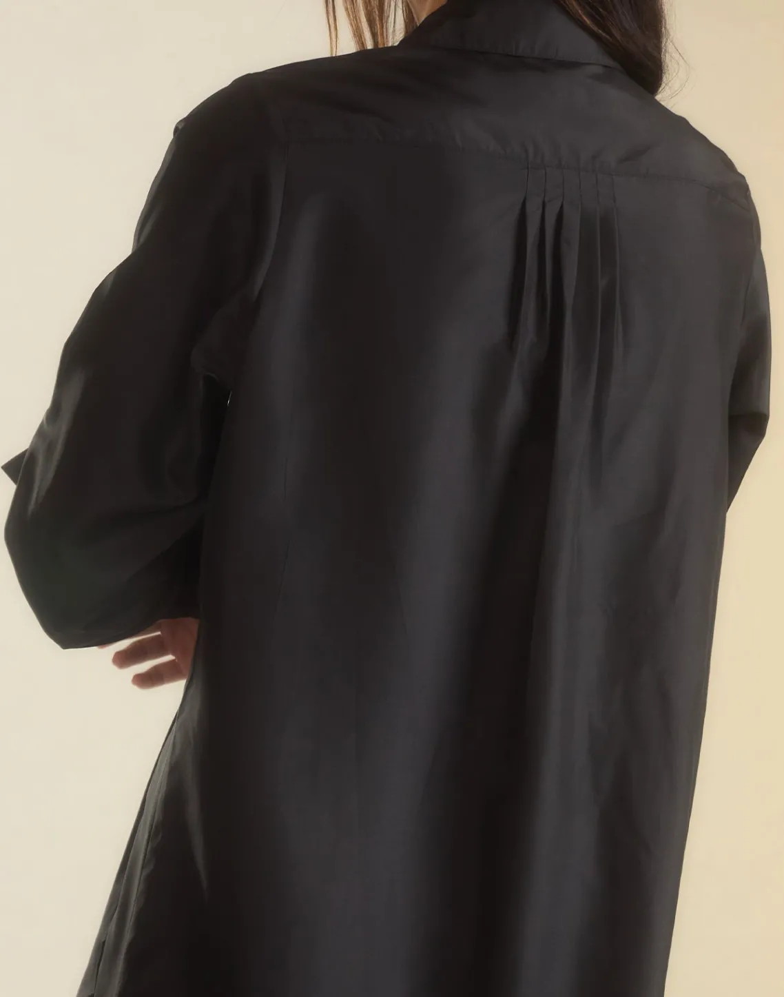 Cynthia Rowley Undercover Silk Taffeta Shirt Dress BLACK Clearance