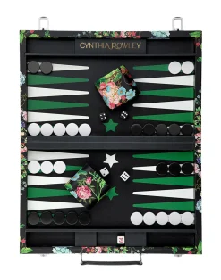 Cynthia Rowley Vegan Leather Backgammon Set BLKFL Sale