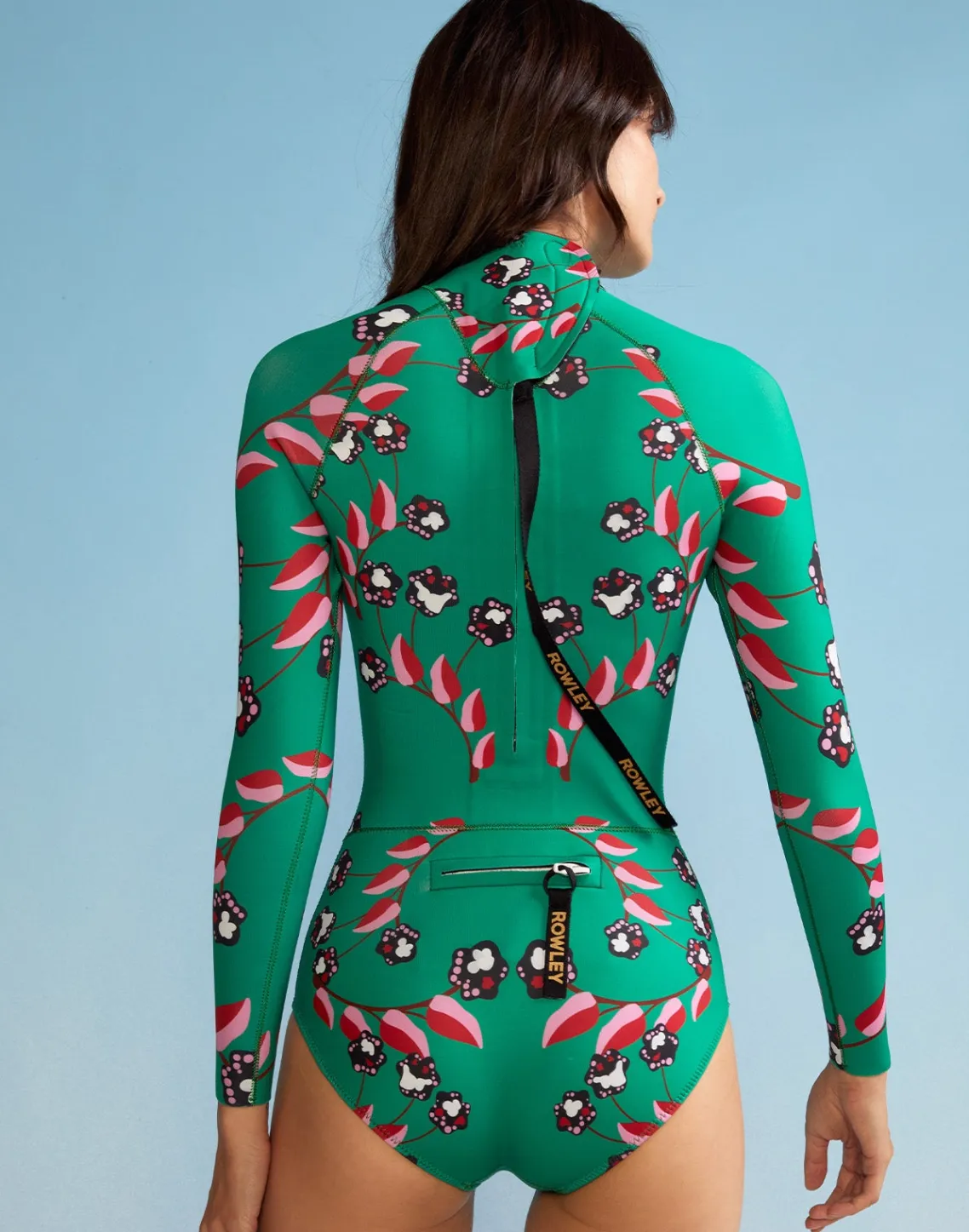 Cynthia Rowley Vine Floral High Cut Wetsuit GRVFLO New