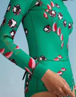 Cynthia Rowley Vine Floral High Cut Wetsuit GRVFLO New