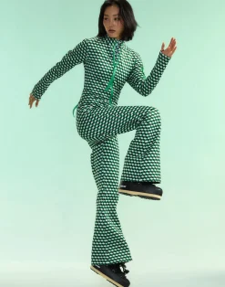 Cynthia Rowley Water Repellent Bonded Jumpsuit GRNMT Fashion