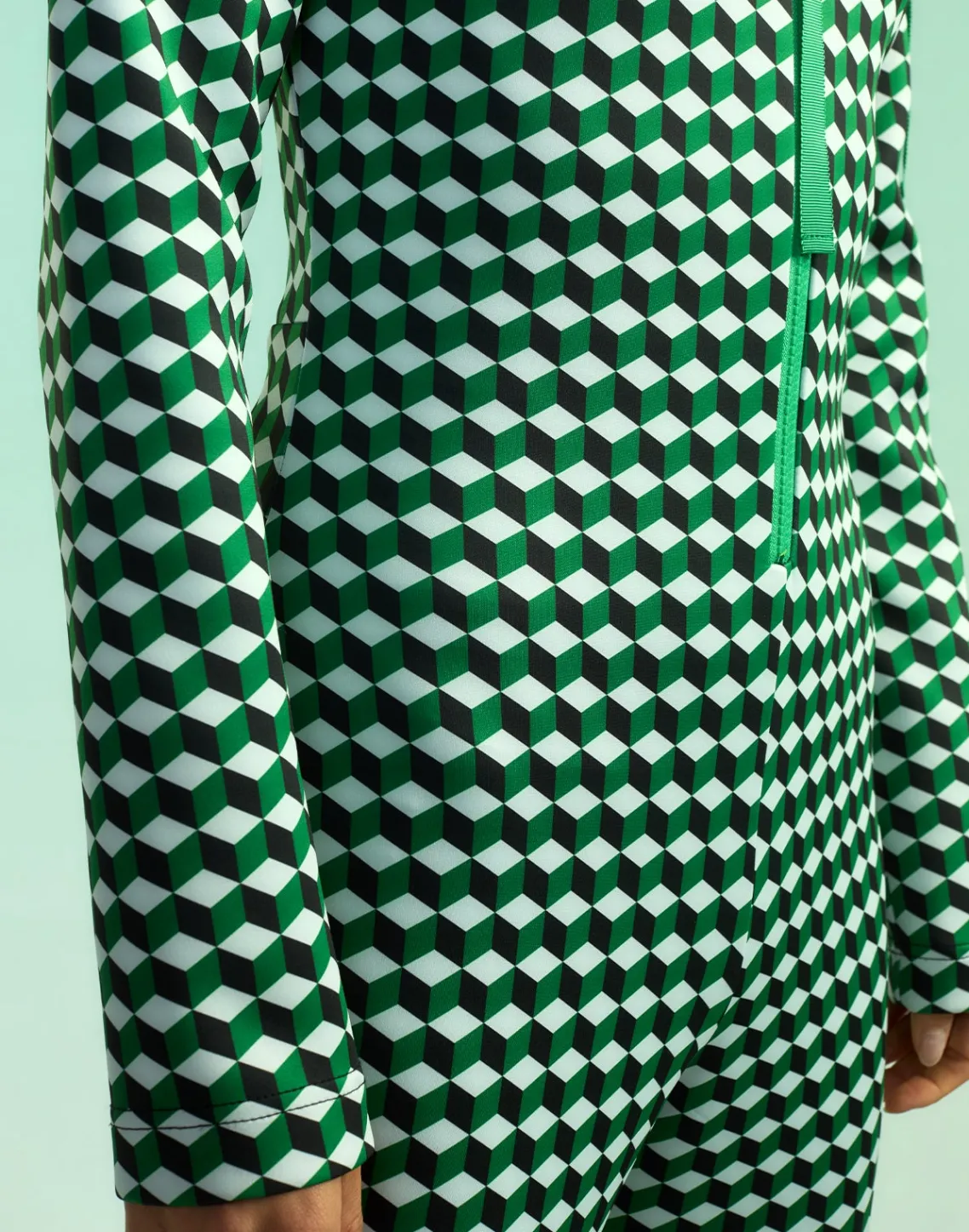 Cynthia Rowley Water Repellent Bonded Jumpsuit GRNMT Fashion