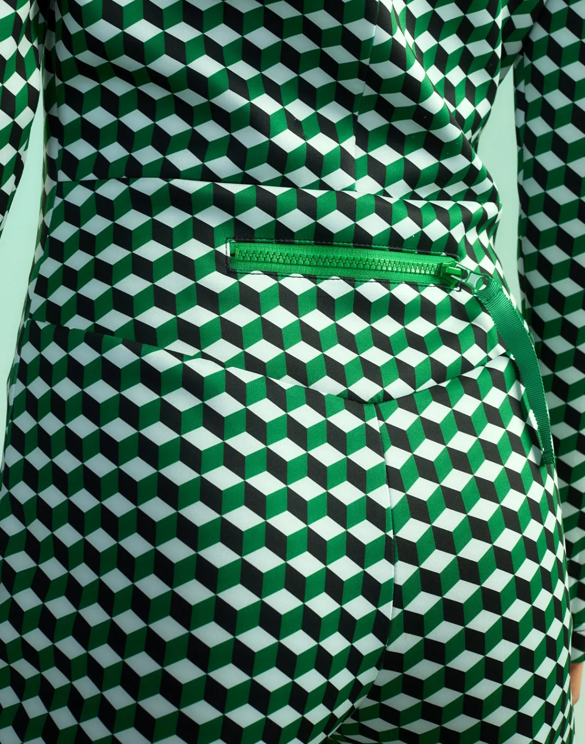 Cynthia Rowley Water Repellent Bonded Jumpsuit GRNMT Fashion