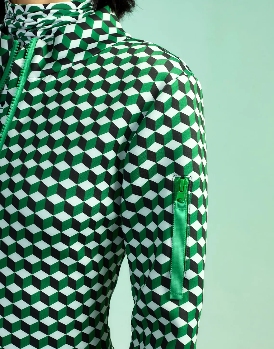 Cynthia Rowley Water Repellent Bonded Jumpsuit GRNMT Fashion